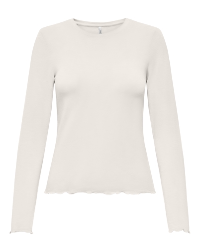 Only - ONLVirro O Neck L/S Bluse - Egret